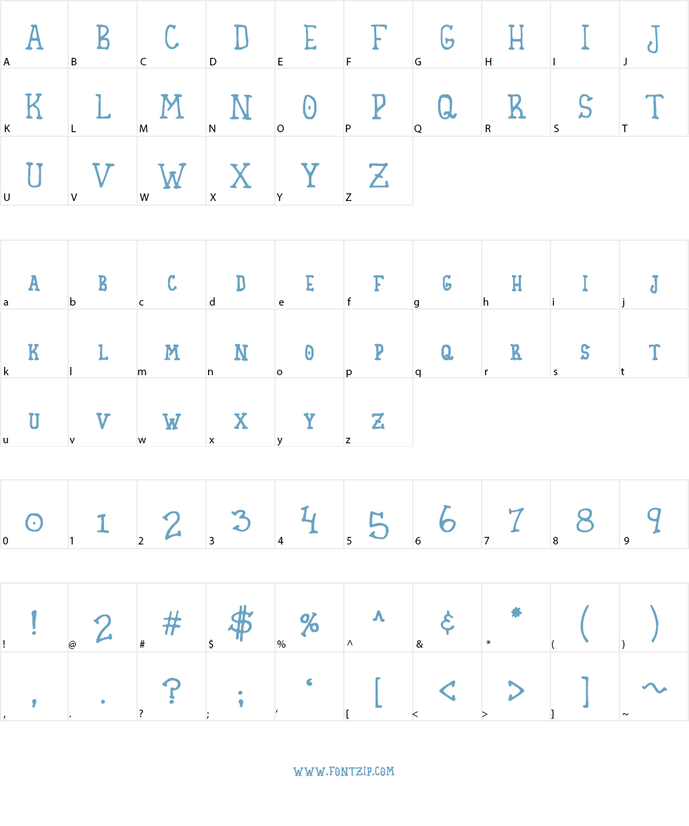 Homespun Font Character